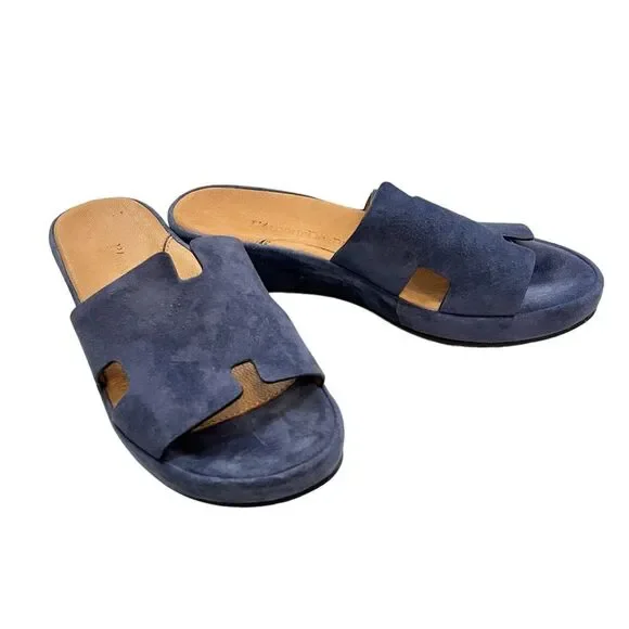 L'Amour Des Pieds Women’s Catiana Slip On Sandal Navy Suede, Size 6.5M - Picture 1 of 10